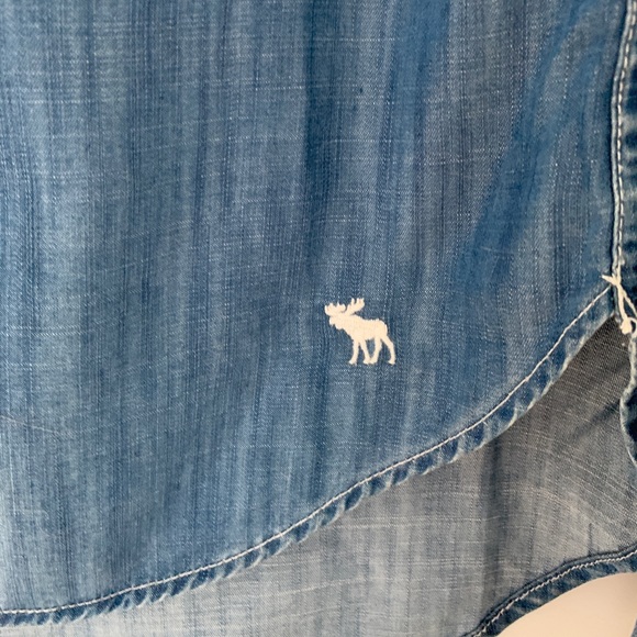 Abercrombie & Fitch Jewel Collar Denim Shirt Blouse - Picture 5 of 7